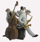 Lladro large figure group  Jazz Trio , height 40cm in original box with certificate