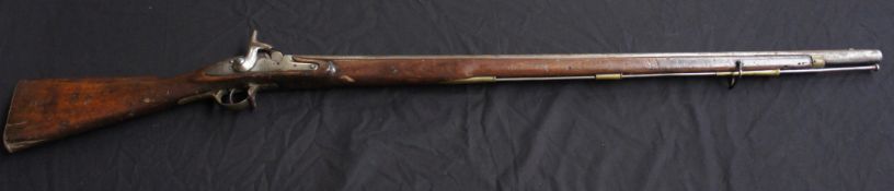 A John Leigh English Flintlock Rifle, stamped 1806 , length 138cm