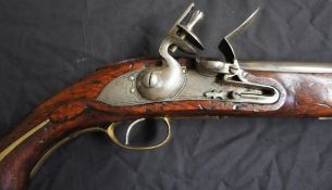 A good quality reproduction English flintlock pistol, length 50cm