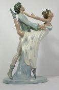 Nao figure group of Lady and man ballet dancing, height 33cm
