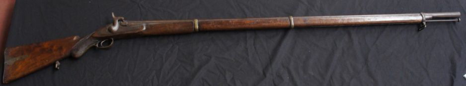 A Indian 19th Century Flintlock Rifle , length 153cm