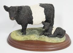 Border Fine Arts Figure Black and white cow and calf 12cm in height