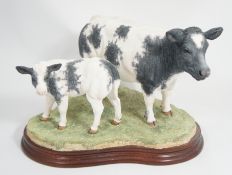 Border Fine Arts Figure Belgian Blue Cow and Calf B0929 NO 174/500 16cm in height