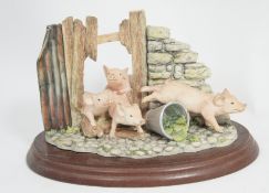 Border Fine Arts Figure Piglets escaping 15cm in height