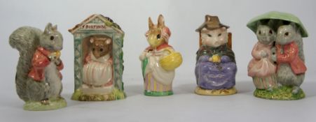 Royal Albert Beatrix Potter Figures Miss Doormouse, And This Little Pig Had None, Timmy Tiptoes,