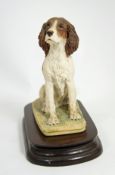 Border Fine Arts Figure White and Brown seated spaniel 15cm in height