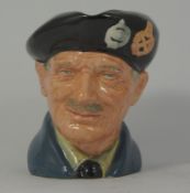 Royal Doulton prototype large character jug Monty D6202 in blue colourway , marked Tobruk Army