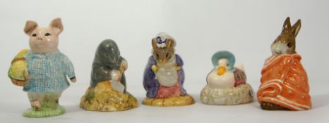 Royal Albert Beatrix Potter Figures Diggory Diggory Delvet, Jemima Puddleduck made a feather nest,