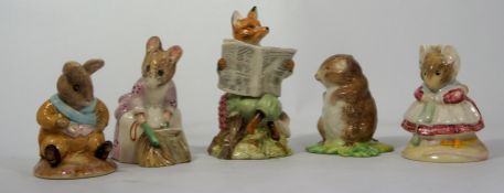 Royal Albert Beatrix Potter Figures Hunca Munca Sweeping, Old Mr Bouncer, Timmy Willy, The Old Women