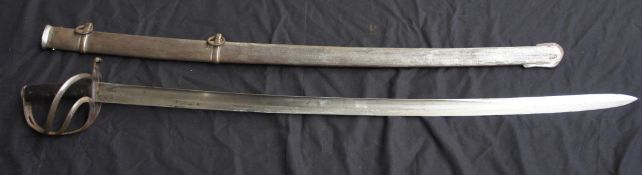 English 19th Century Enfield 1853 Pattern Cavalry Sword in steel scabbard marked Enfield,  length