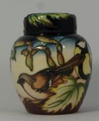 Moorcroft Ginger Jar and Cover decorated with various Garden Birds dated 2002, height 17cm