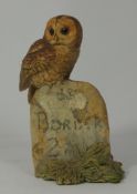 Border Fine Arts Figure Owl at the border 16cm in height