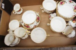 A collection of pottery to include Royal Albert Old country rose part dinner ware to include creams,