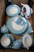 A Royal Doulton Tea and part dinner set in blue & white, c1950s & unused