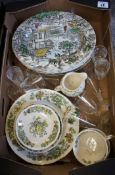 A collection of pottery to include Masons Strathmore dinnerware, 8 Myott Hunting oval platters,