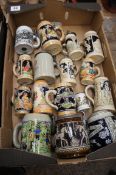 A collection of Small German Beer Steins (16)