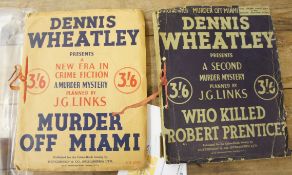 Two Vintage Dennis Wheatley typed screen plays for "Who Killed Robert Prentice" and "Murder off