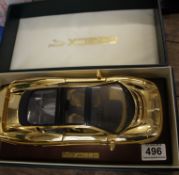 Model of JAGUAR XJ220 22ct Gold Plated Car Boxed with Certificate Made by GWILO Limited Edition