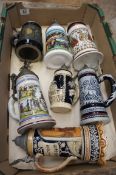 A collection of Large German Beer Steins (7)