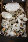 A good collection of Royal Albert Old country rose items to include Tureens, gravy boat, picture