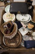 Collection of various pottery and collectable items to include epns cuttlery , vanity boxes plates