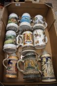 A collection of Large German Beer Steins (9)