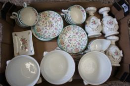 A collection of pottery to include Minton Hadden Hall part tea set, Minton Marlow vases (20)