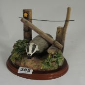 Border Fine Arts Badger under gate " The Rambler" signed by Ray Ayres