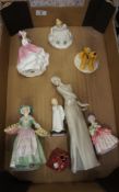 A collection of Royal Doulton figures (damages)