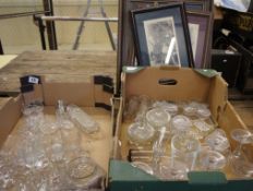 A Collection of glassware to include various drinking glasses, ladies dressing table set etc (2