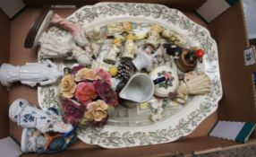 A collection of pottery to include large Johnson Brother Merry Christmas Turkey Plate, various