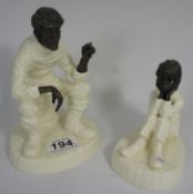 Minton bronze & Ivory figures Travellers Tales (crack to arm) and Spellbound (2)
