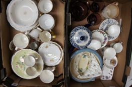 A collection of pottery to include Ducol Vase, Royal Doulton plates, Ruby glassware, Carltonware