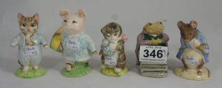 Royal Albert Beatrix Potter Figures Miss Moppet, Gentleman Mouse made a bow, Little Pig Robinson,