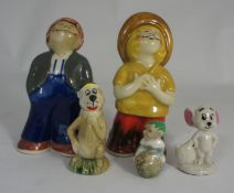 A collection of wade figures to include Yogi Bear, Jerry (unusual colourway), pair of Bisto Kidsa
