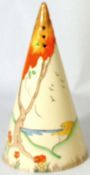 Wilkinsons Clarice Cliff Sugar Shaker in the Taormina design, height 15cm  (small chip to edge