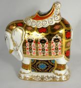 Royal Crown Derby Paperweight of a Elephant, A signature edition of 100 for Gumps, height 21cm