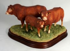 Border Fine Arts Figure Limousin Family, Bull, Cow and Calf B0855 Limited edtion NO 157 of 950