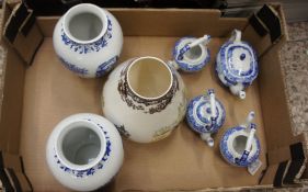 A collection of Spode items to include vases and ministure kettles (lids missing) (7)