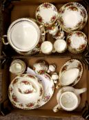 A collection of Royal Albert Old Country Roses items to include teapot, gravy boat, tureens,