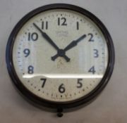Smiths bakelite 8 day round wall clock, diameter 36cm