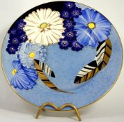 Grays Pottery Plate decorated with flowers, diameter 27cm  (chip to edge)