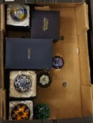 A collection of Caithness glass paperweights to include Atlantis, Myraid, Star light, Tango,
