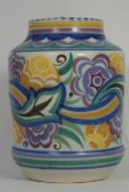 Poole pottery vase decorated with Swirling Flowerheads , signed C O to base, height 17.5cm