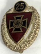 German second world war 25 year veteran combat enamel badge stamped Ges Gesch
