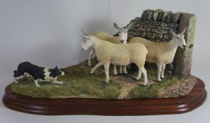 Border Fine Arts Figure Stand Off, Sheep and sheepdog B0701 Limited edition NO 762 of 1250  16cm