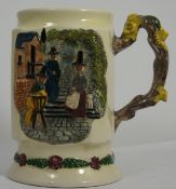Crown Devon Musical Tankard decorated with Welsh designs and playing "Land of my Fathers"