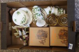A collection of various items to include Royal Doulton cutglass crystal items boxed, Royal Albert
