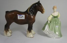 Beswick Shire Horse 818 and Donkey 2267 Matt (2)