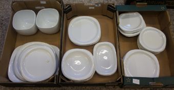 A large collection of Rosenthal Studio-linie plain white dinner ware  (3 trays approx 50)